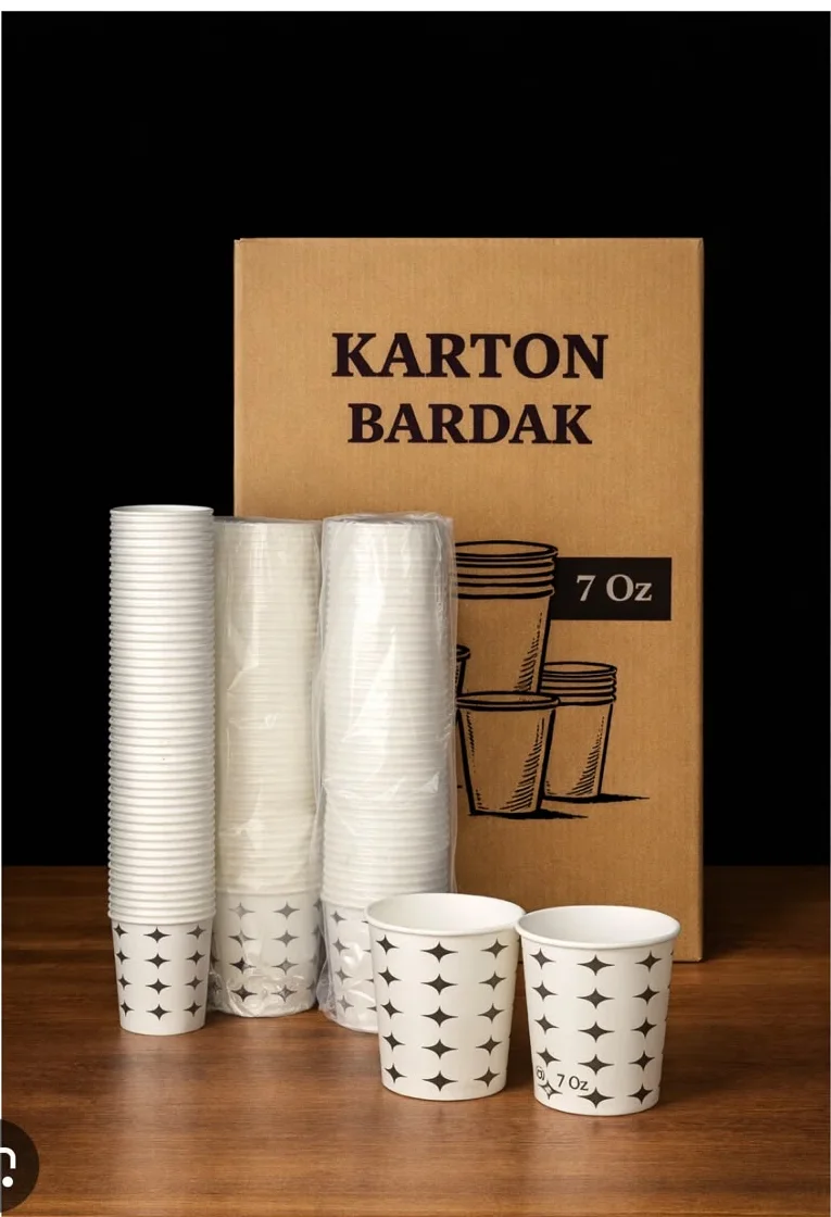 Karton Bardak 7 oz Desenli (Koli 3000 Adet)